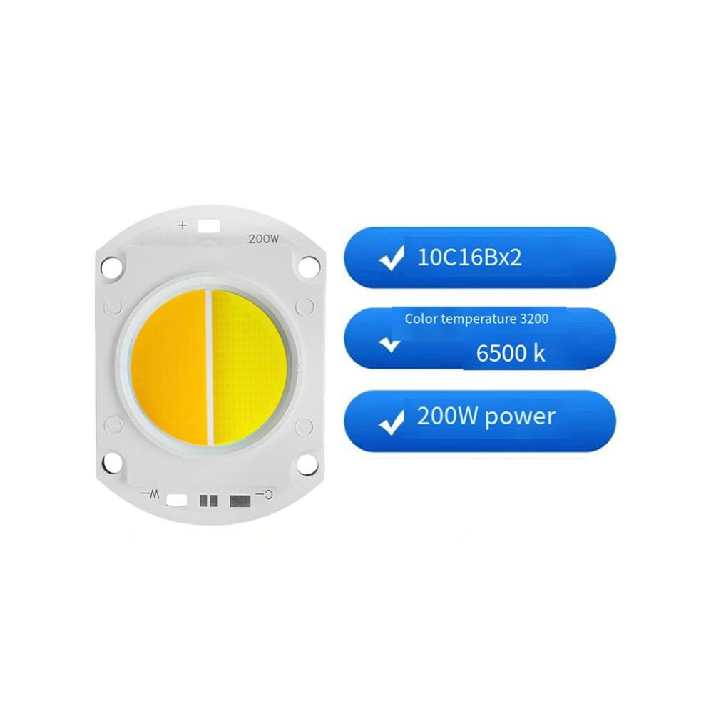 10Pcs 200W Dual Color High Power Led Cob Chip 3200K 6500K For Outdoor Floodlight Spotlight Lamp 4713616741736