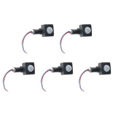 5X AC85-265V IP65 Motion Sensor Adjustable PIR Ultrathin LED Light PIR Outdoor Motion Sensor Detector,10Mm Black
