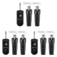 3X UHF XLR-Adaptersystem Trådlös Mikrofonsändaremottagare för Dynamisk Mikrofon Gitarrljudmixer PA-System