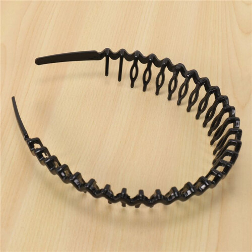 6X Cerchietto In Plastica Dentato Nero per Donna 2