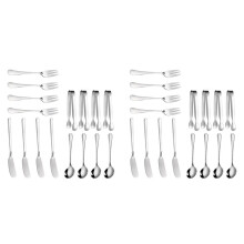 Kaasbotermessenset 32-Delig Charcuterie-Accessoires Roestvrijstalen Botermessen Serveertang (Zilver)