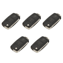 5X Vervangende 2-Knops Keyless Entry Afstandsbediening, Opklapbare Autosleutelhangerbehuizing en Knoppenpad Compatibel met MK4 Bora