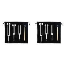 6Pack Tuning Fork Set(128Hz, 256Hz, 512Hz) Tuning Fork Kit for Healing, Chakra, Sound Therapy, Sonic Slider Fork(Silver)