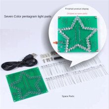 2X Soldering Suite Colorful Five-Pointed Star LED Flashing Marquee Light Circuit Board Kit,Without Shell
