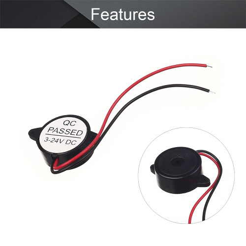 12V Buzzer, Active 90dB Continuous Tone Alarm, DC 12V Beeper, 5 Pack 2