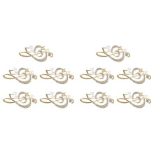 10X Elegante Musik Note Brosche Fuer Frauen Maedchen Kleid Zubehör Gold Kristall Brosche Strass Pins 5,6 cm X 3 cm