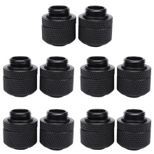 10Pc Water Cooling Fittings G1/4 External Thread Pagoda for 9.5X12.7Mm Soft Tube Computer Cooling System Connector Black
