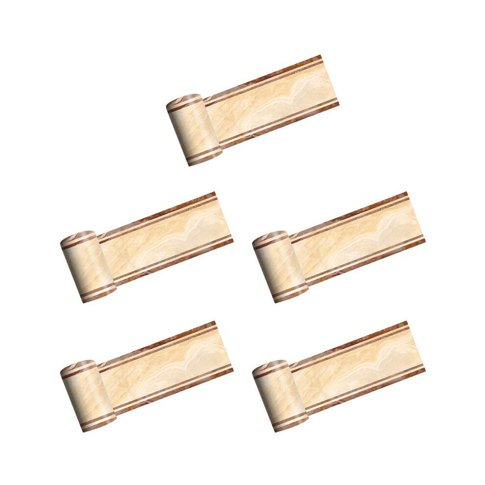 5Pcs 2M Self-Adhesive Side Tile Sticker Yellow Marble Kitchen Restaurant Wall Stair Floor Border Wall Sticker 6033514747295