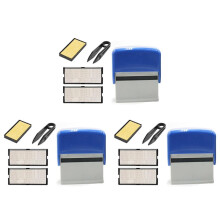 3X Self Inking Stamp Set Custom Personalised DIY Name Number Address Printing Rubber Stamp with Tweezers Kit