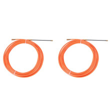 2Stück 4Mm 10 Meter Orange Fuehrungsvorrichtung Nylon Elektrische Kabel Push Pullers Kanal Schlange Rodder Fisch Band Draht