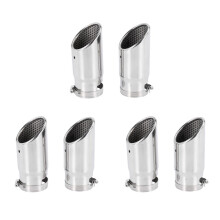 6Pcs for  C180 Car Exhaust Muffler Tip Stainless Steel Pipe Chrome Modified Car Rear Tail Throat Liner Accessories