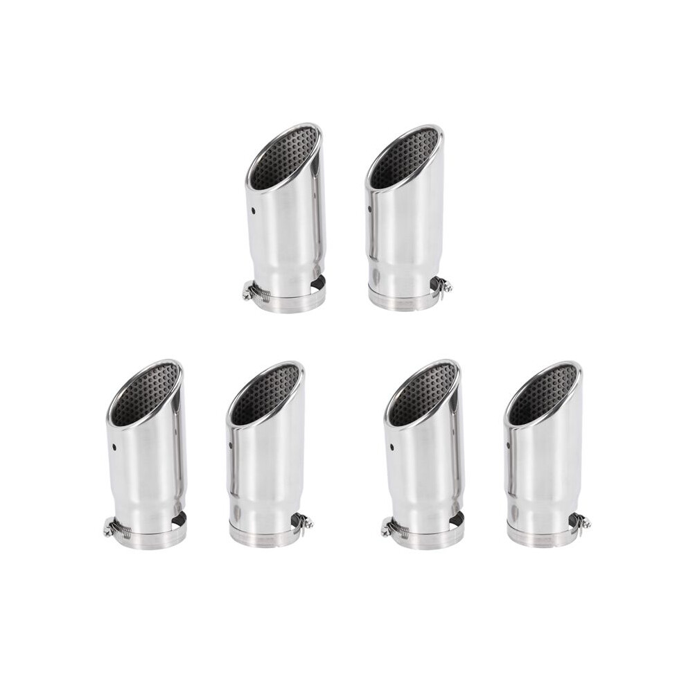 6Pcs For C180 Car Exhaust Muffler Tip Stainless Steel Pipe Chrome Modified Car Rear Tail Throat Liner Accessories 6032923180945