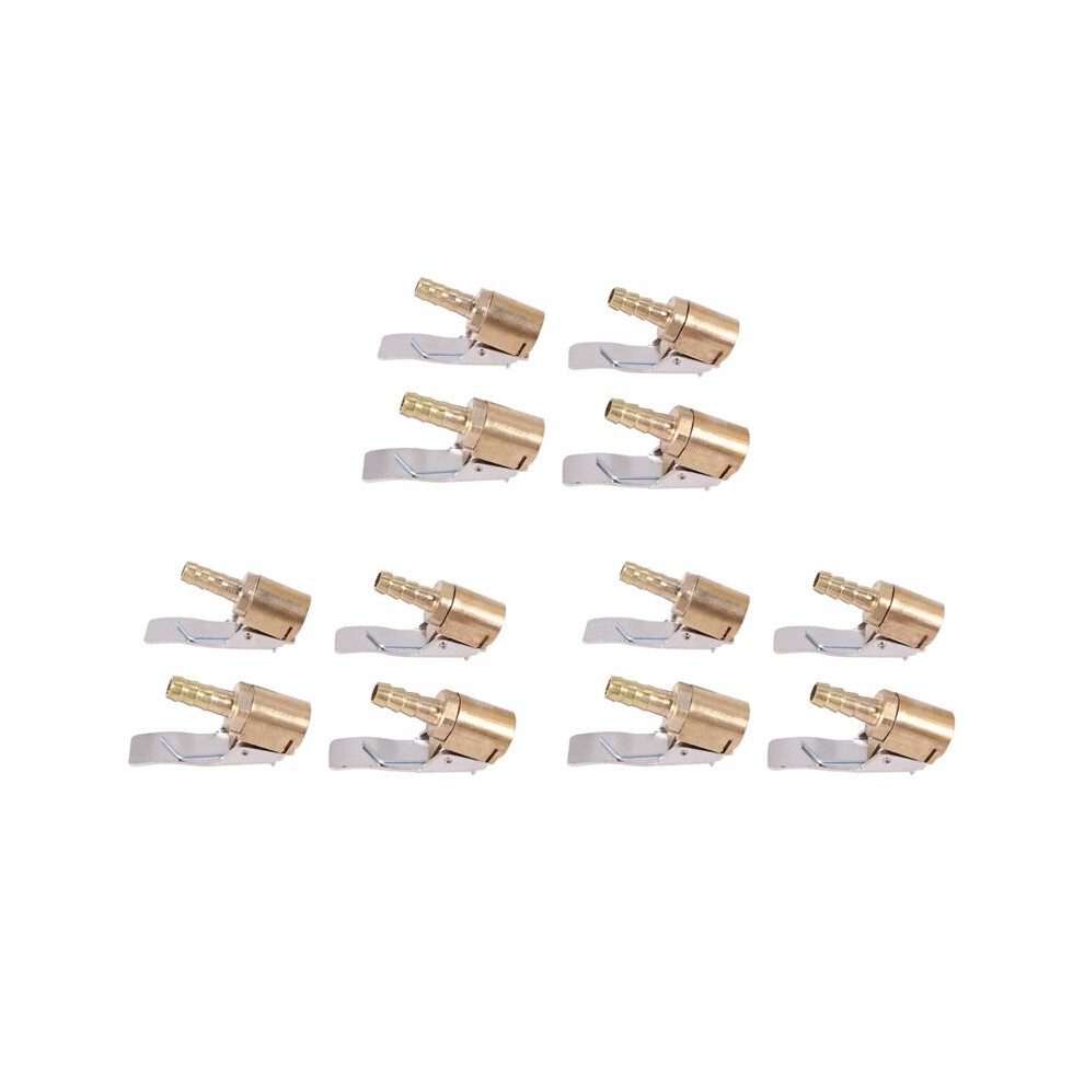 12Pc 6Mm Auto Air Pump Chuck Clip Car Truck Tyre Tire Inflator Valve Connector Car Open Brass Stem Tire Silver 6032784419468