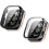 Screen Protector Case 2 Pack 9H Tempered Glass HD Clear Full Coverage (Black/Clear) for Amazfit Bip 6 1