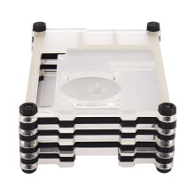 3X Acrylic Transparent / Clear & Black Case Cover for Raspberry Pi 4 Model B, with Cooling Fan for Raspberry Pi 4B