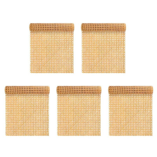 5X Rolos de Tecido de Vime Natural de 16 Polegadas de Largura e 40 Polegadas de Comprimento (3,3 Pés) para Móveis, Cadeiras, Armários e Tetos