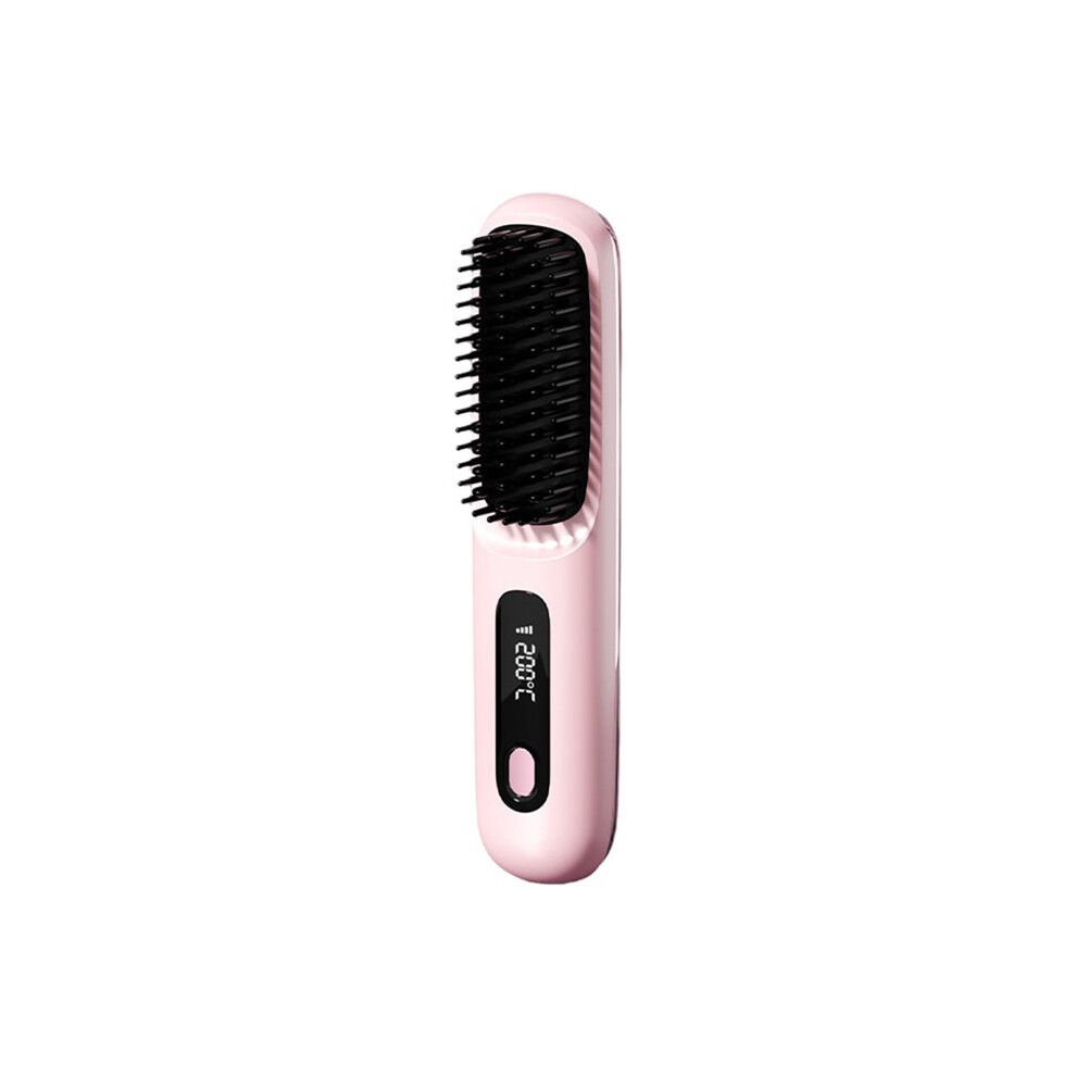 USB Cordless Hair Straightener Brush Straightener Curler & Smoother 3 Adjustable Heat Settings for All Hair Types