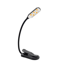 Rechargeable Reading Light 10 LED Beads with 3 Color Temperatures Portable Book Clip Design & 360 Flexible Gooseneck