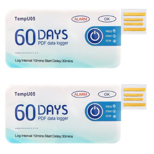 TempU05 60 Days Temperature Data Logger USB Recorder PDF Report  for Warehouse Storage 2pc