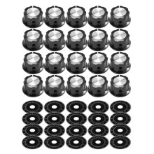 20 Sets A03 Potentiometerbedieningsknoppen en 0-100 Schaalplaten van Bakeliet voor Digitale Potentiometers