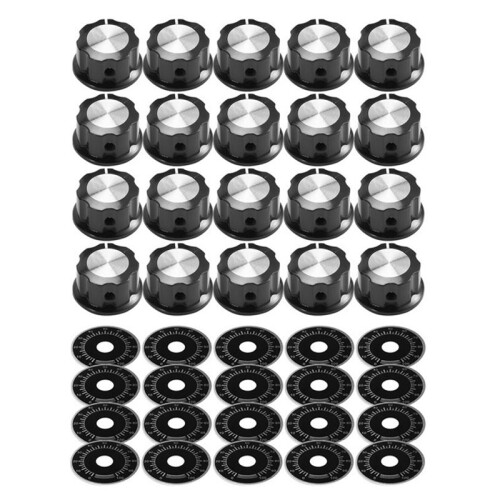 20 Sets of A03 Potentiometer Control Knobs and 0-100 Scale Plates Bakelite Knob Scale Plates Digital Potentiometer Set