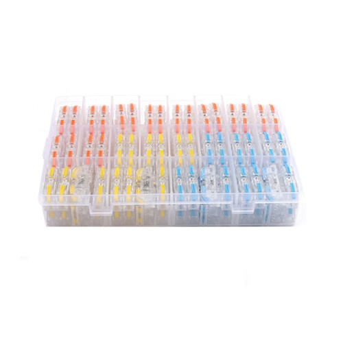 100Pcs Wire Connectors Inline Wire Cable Connector Quick Compact Cable Connector Transparent Supports Splicing 1