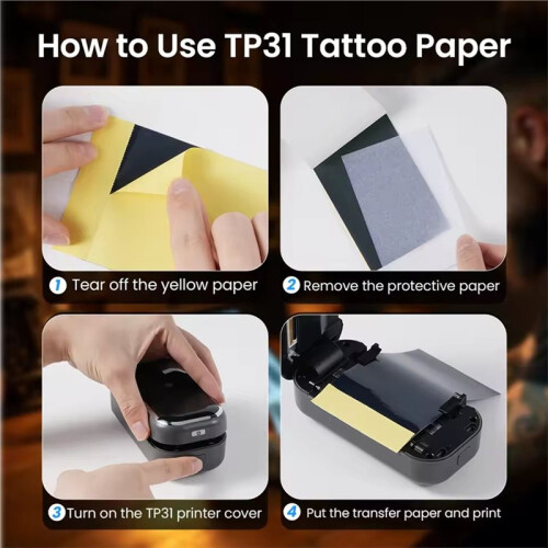 Phomemo  Tattoo Stencil Printer Paper, 3.15" X 5.24", 100 Sheets for TP31 Printer 2