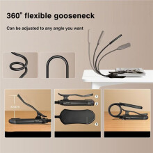Rechargeable Reading Light 10 LED Beads with 3 Color Temperatures Portable Book Clip Design & 360 Flexible Gooseneck