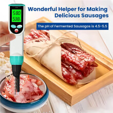 Medidor de PH de Alta Precisão para Alimentos, Ideal para Carnes, Queijos, Massas, Chás, Linguiças, Geleias e Hidroponia, com Visor LCD e Kit de