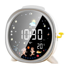 LCD Digital Alarm Clock with Night Light Intelligent Wake  Function Double Alarm Temperature Display for Bedroom Kids