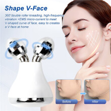 EMS Face Roller Massager Device with Microcurrent and Vibration for Face and Neck Skin Care Contour Lift Tool