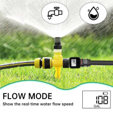 99999L LCD Water Meter 3/4" IPX6 Multi-Mode Real- AVG/Total for Gardening Agricultural Irrigation Monitoring UK Plug