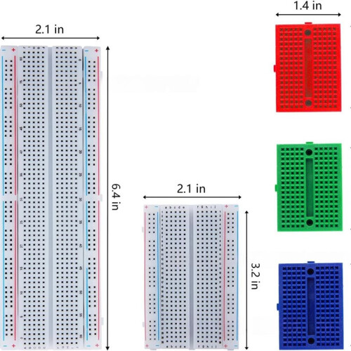 Breadboard Kit 830-Hole Breadboard Power Module 400-Hole Breadboard + 1 Set 65Pcs Flexible Breadboard Jumper Wires 1