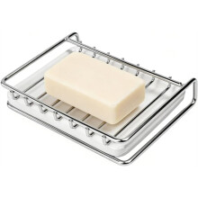 Soap Dish Stainless Steel Soap Holder with Drip Tray, for Bathroom Shower Kitchen Sink, Non-Slip, Easy Cleaning