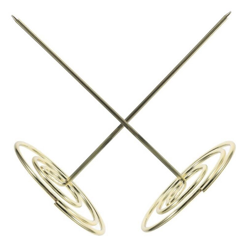 10 Pcs Golden Menu Summons Fork for Invoice, Document & Notes Storage in Metal 2