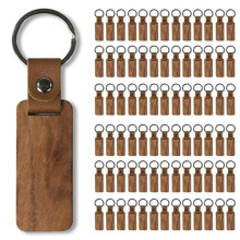 180 St Blanks Tränyckelring TräEtiketter Blanks Tränyckelring Nyckelring Rektangulär Tränyckelring