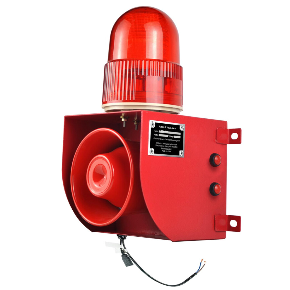 Waterproof Industrial Alarm Siren 110V 25W 120Db Loud 9Tone Adjustable Warning Strobe Light For Factory Security 9771547484080