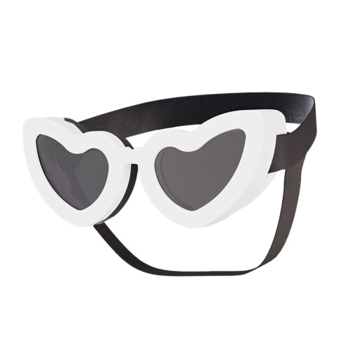 Herzförmige Hundebrille, PC-Materialien, winddichter-Weiß