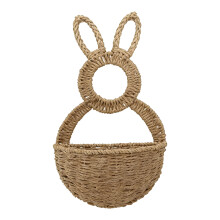 Easter Hare Basket Door Hanging Decoration Hand Woven-hollow
