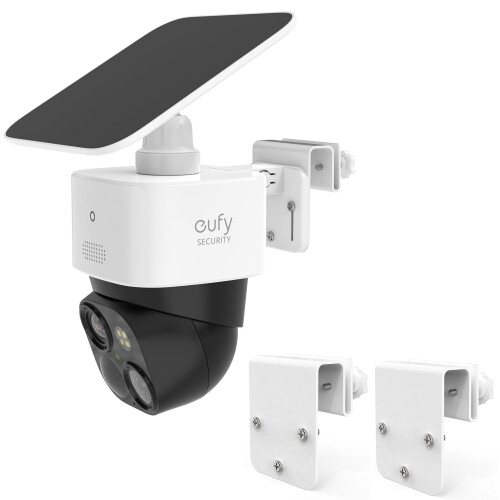 Gutter Mount 2 Pack for eufy SoloCam S340 E42 E30 S330, NoDrill White Outdoor Secure Bracket
