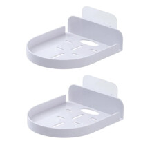 2pcs Wall Mount Floating Shelf for Security Camera, Hidden Mount Dual Set, Minimalist White Organizer