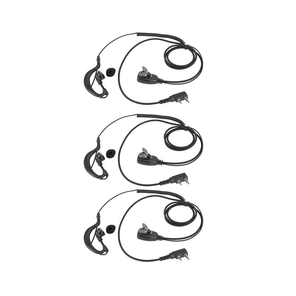 3X 2Pin G Shape Earpiece Ptt Mic Ear Hook Headset For Puxing Wouxun Radio 6031540160866