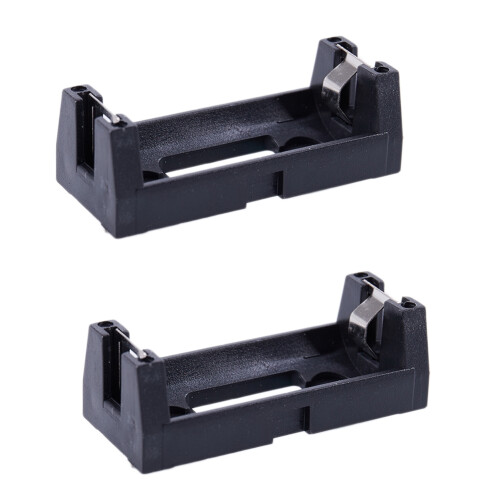 2X Plastic Custodia A Conchiglia per Batteria A Bottone 3V Cr123A Shell Nera 1
