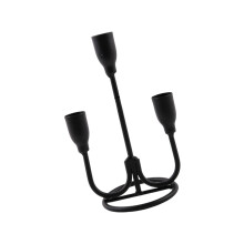 Elegant 3 Arm Iron Taper Candle Holders For Dining Table-Black
