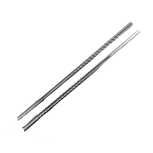 2Pairs Practical Stainless Steel Long Chopsticks With Nonslip