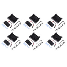 6X für Raspberry Pi 4 Aluminium GehäUse mit Doppeltem LüFter Metall GehäUse Schwarz GehäUse für Raspberry Pi 4 Modell B