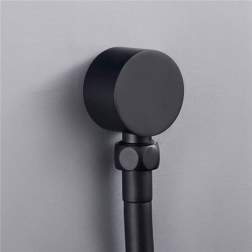 4X Codo de Suministro de Pared, Accesorios de Conector de Manguera de Ducha de Montaje en Pared Negro 1