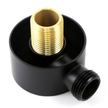 2X Wall Supply Elbow,Brass Round Wall Mount Shower Hose Connector Accessories G1/2Inch Water Outlet for Shower-Black