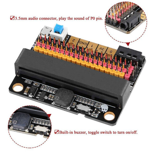 10X Micro-Bit Expansion Board IOBIT V2.0 Breakout Adapter Shield with Buzzer for BBC Micro:Bit  Programming 2