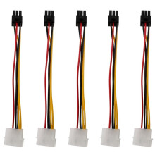 5X Câble D'Alimentation Femelle À 4 Broches Mâle À 6 Broches Femelle pour Adaptateur PCIe PCI Express